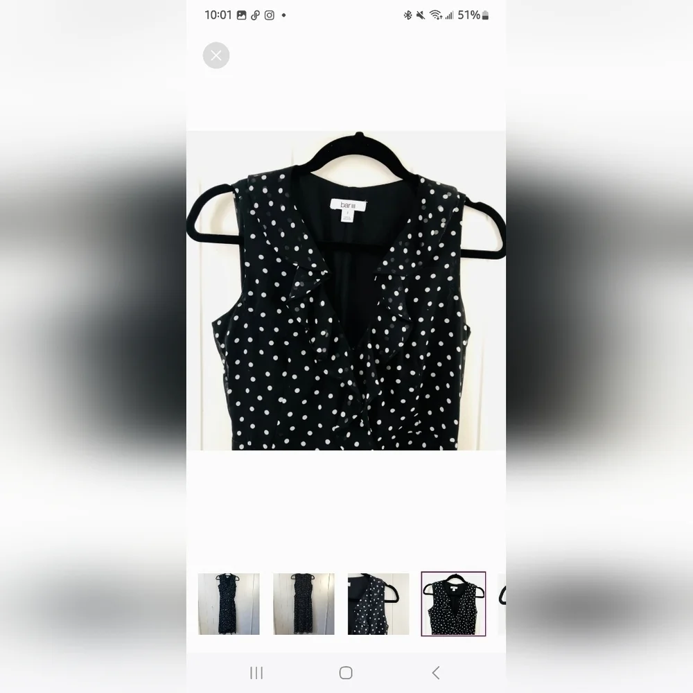 NWT Bar III Assymetrical Black Polka Dot Wrap Dress